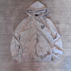 True religion grey y2k grunge zipup hoodie